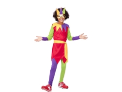 Disfraz de Bufón multicolor con antifaz para niño