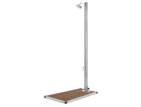 MAISON EXCLUSIVE Ducha de jardín con base marrón 220 cm acero inoxidable