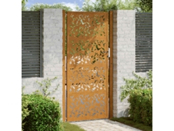 Puerta de jardín de acero resistente de 105 x 205 cm con diseño de hojas Wsd658295 Lovely Home