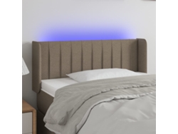 Cabecero Con Led De Tela Gris Taupe 83x16x78/88 Cm