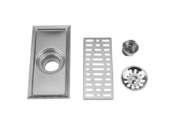 Rejilla de desagüe rectangular de acero inoxidable 20x10cm color plata