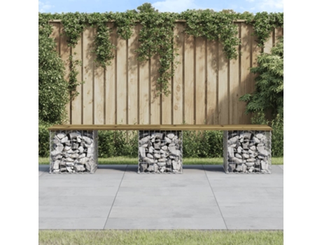 Banco De Jardín VIDAXL Marrón Madera (203x31x42 cm)