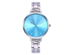 Reloj De Pulsera Unisex Informal De Cuarzo Con Brazalete De Acero Azul Claro.