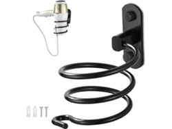 Soporte para secador de pelo, soporte de pared con orificios, ideal para hoteles y baños (GOKOCO).