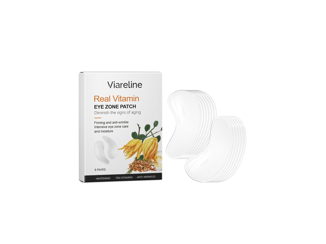 Mascarilla para el contorno de ojos con vitamina C, iluminadora e hidratante, para el cuidado diario de los ojos - 6 pares