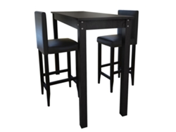 Mesa De Bar Con 2 Sillas De Barra Negras