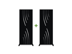 Juego de 2 paneles decorativos VELETA Negro Al.160cm estampado completo