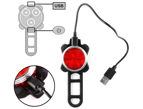 Luz de bicicleta LED Recargable Luz de bicicleta trasera delantera 4 Modos de brillo Iluminación USB A prueba de golpes Impermeable Mtb Bicicleta h...