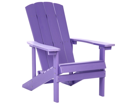 Silla de Jardín BELIANI Adirondack en Madera Plástica Violeta 75X88X88