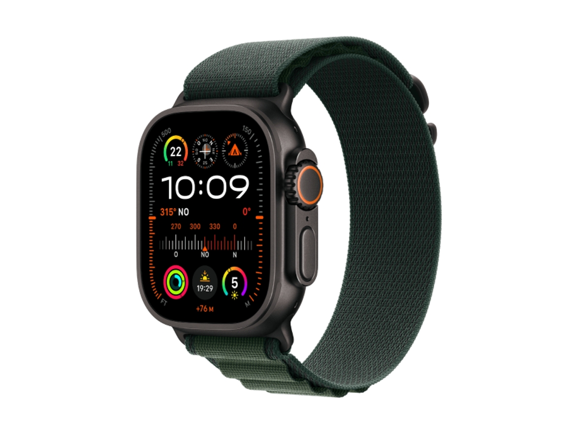 Apple Watch Ultra 2 Titanio Negro 49 mm 4 g Correa Loop Alpine Verde Oscuro Talla M (2024)