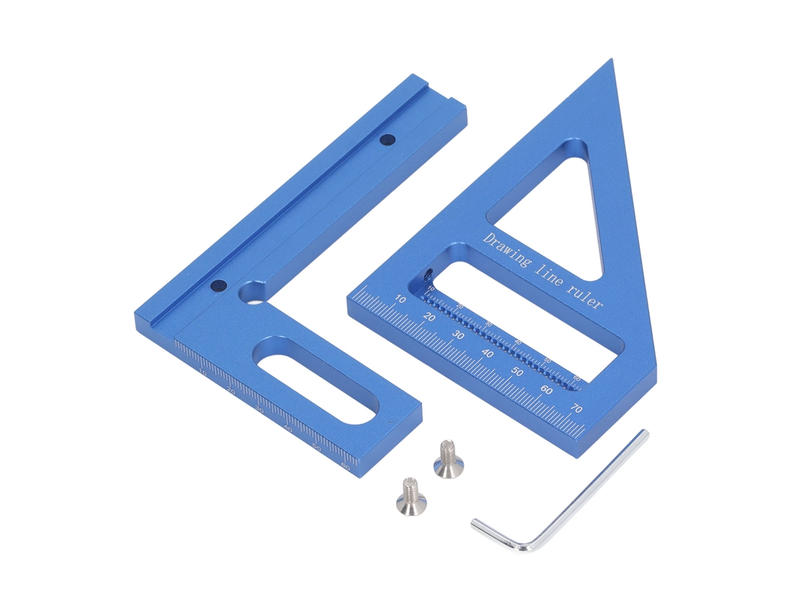 Regla De Medición Multiángulo 3d De 45/90 Grados, Fabricada En Aleación De Aluminio Para Carpintería Y Transportadores.