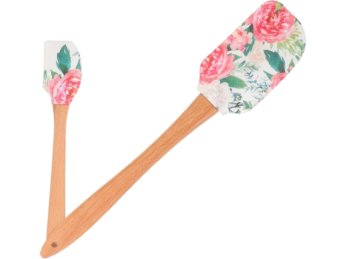 2 Piezas, Té, Para Cocina, 2 Piezas De Espátula De Cocina De Silicona Con Mango De Madera De Durable And R