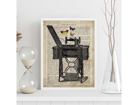 Pósters NACNIC de Objetos Vintage. Coser y Cantar con Imagenes de Objetos e Instrumentos Vintage, con Definiciones En Español