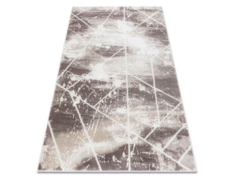 Alfombra Core 1818 Geométrico - Estructural, Dos Niveles de Vellón, Marfil / Blanco (140 x 190 cm)
