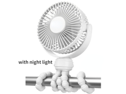 Ventilador RAMPOW de pulpo para cochecito de 6 pulgadas con luz nocturna