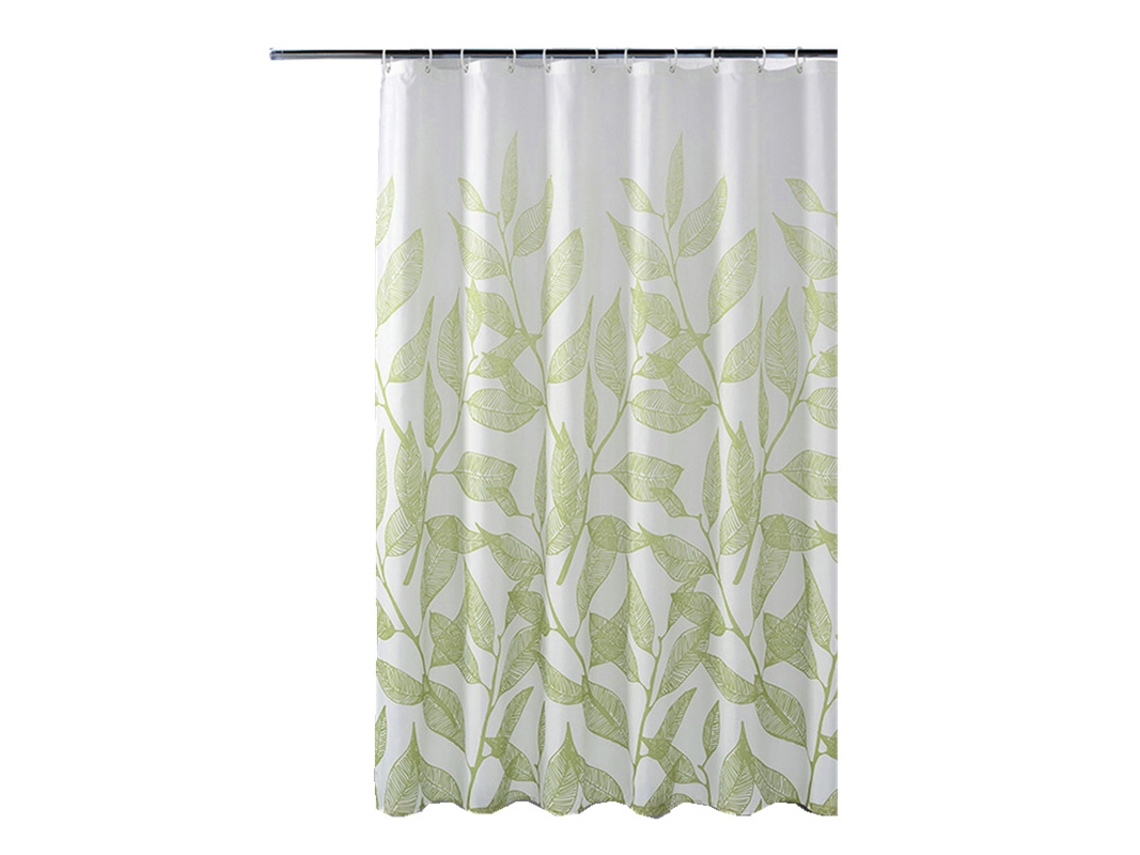 Cortina de ducha impermeable y resistente al moho, fácil de colgar, color verde, 180 cm x 200 cm, Jortmrd