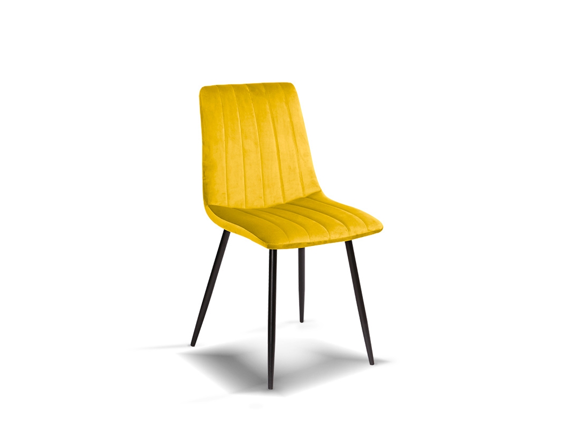 Conjunto de 4 sillas de comedor estilo Vintage color Amarillo Mostaza Modelo Iria FURNITURE STYLE