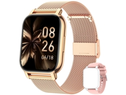 Smart Watch P66 Asistente de voz Presión arterial Frecuencia cardíaca Oxígeno en sangre, Dorado GODTVAGT