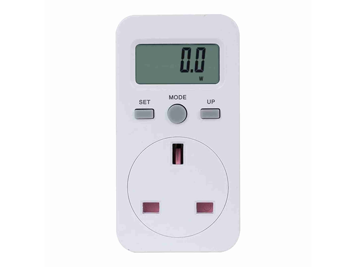 Medidor De Electricidad Digital Lcd Enchufable Con Enchufe Británico Para Monitorizar El Consumo Eléctrico.
