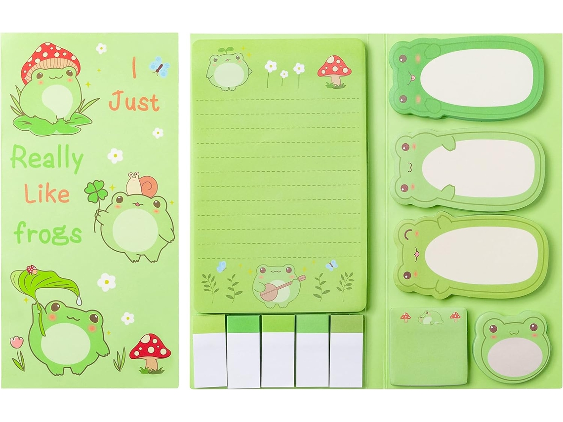 Juego de notas adhesivas Eifson Notepad con 550 hojas (rana)