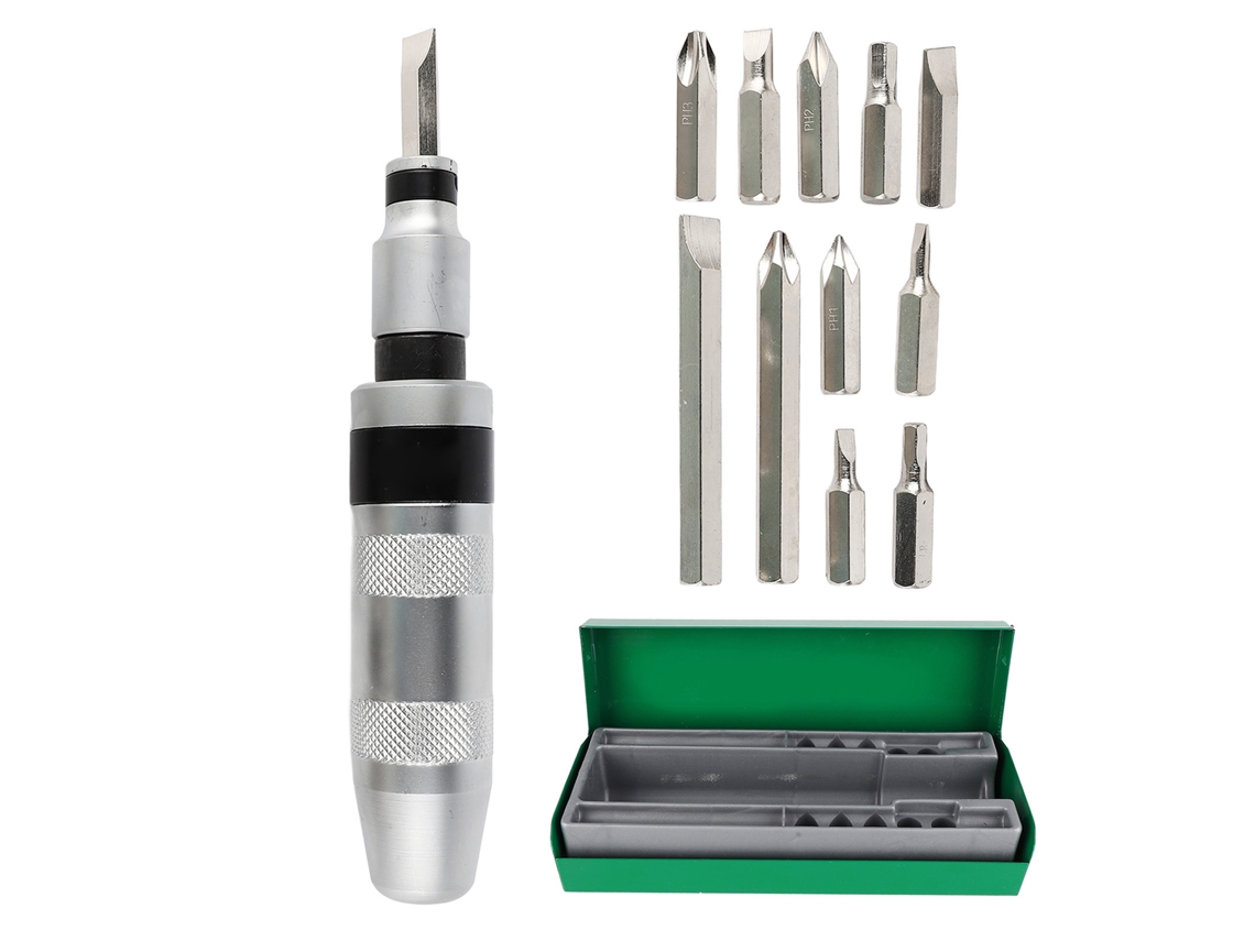 Kit De Parafusadeira De Impacto Manual Com 13 Peças 12 Bits Para Manutenção Multiuso