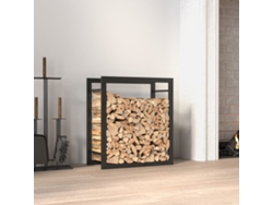 Estante para leña | Leñero 50x28x56 cm Acero Negro Mate Wsd649790 Lovely Home