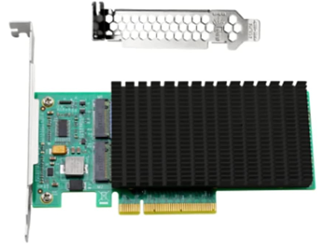 Controlador Nvme Anm02pe08 Pcie A M.2 De Doble Puerto Con Disipador De Calor (sin Ssd)