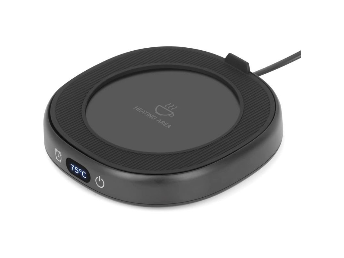 Calentador Inteligente De Tazas Para Bebidas Y Alimentos Con Panel Grande De Hasta 130 Mm (negro)