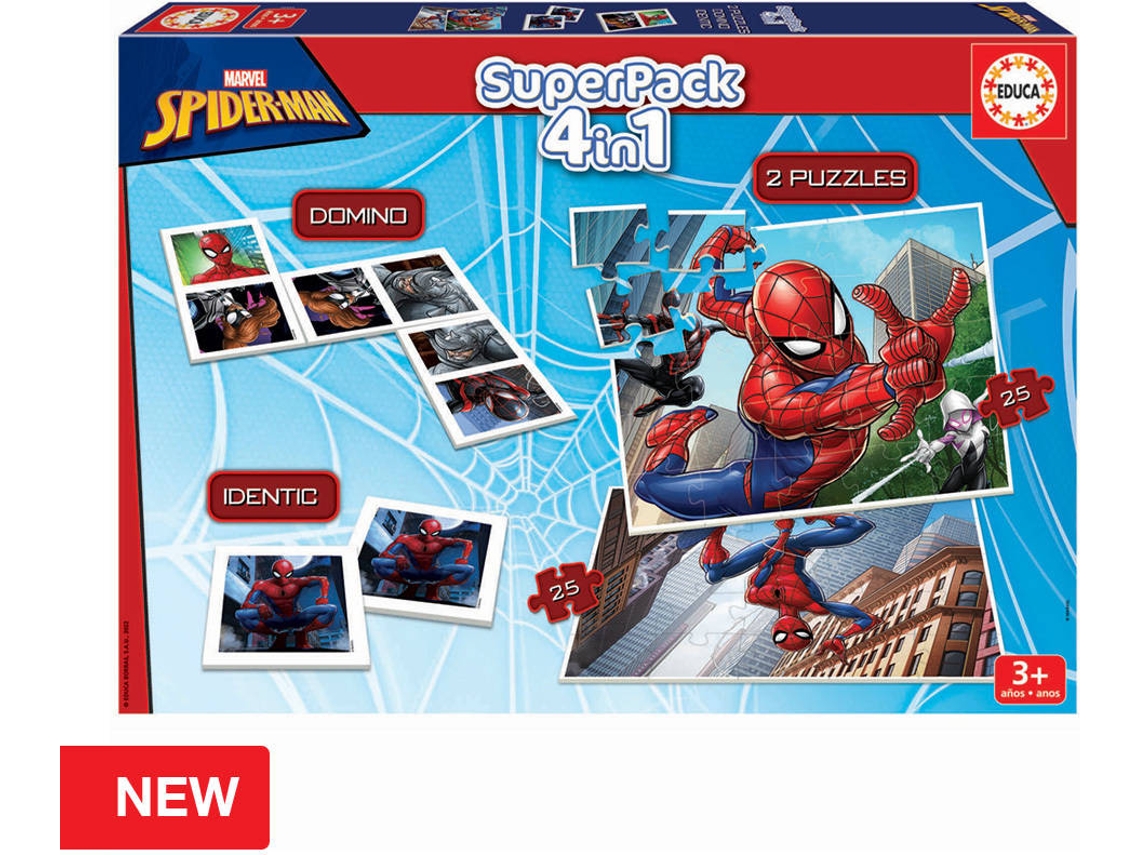 Juego de Mesa EDUCA Superpack Spiderman (Edad Mínima: 3 Años - Dificultad: Baja)
