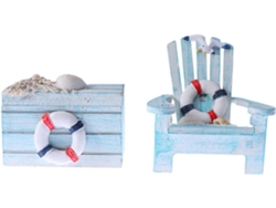 Juego 2 Piezas Adornos Mediterráneos Miniatura: