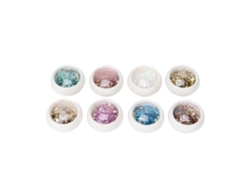 8 Caixas De Pó De Glitter Para Unhas Com Sequins Hexagonais Mistas Para Manicure E Decoração De Unhas