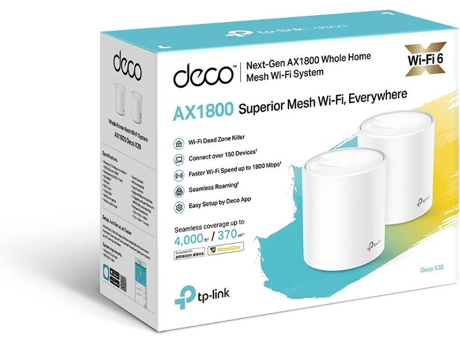 Router TP-Link AX1800 Whole Home Mesh Wi-Fi System 2-PACK - Deco X20(2-pack)