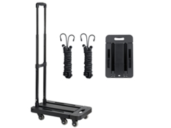Carretilla plegable Succebuy con 6 ruedas y capacidad de 500 lb, color negro