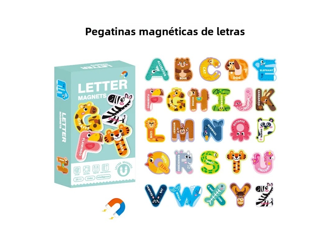 Rompecabezas magnético para glaciar, con letras, números y mascotas. MDUG (estilo 1)