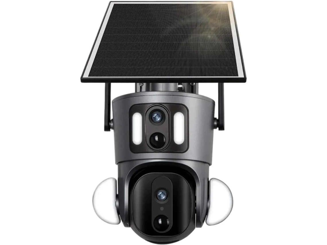 Cámara De Seguridad Exterior 4g Solar Con Doble Pantalla 2k Y 4mp Ptz