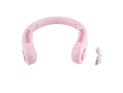 Ventilador de cuello rosa recargable por USB sin aspas