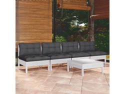 Conjunto de 5 piezas. Lounge De Jardim Com Almofadas Antracite Pinho Dkd Home Decor