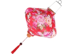 Farol Antiguo Con Estampado Floral Para Festivales Y Fiestas, Decoración Colgante Hecha De Alambre Y Tela.