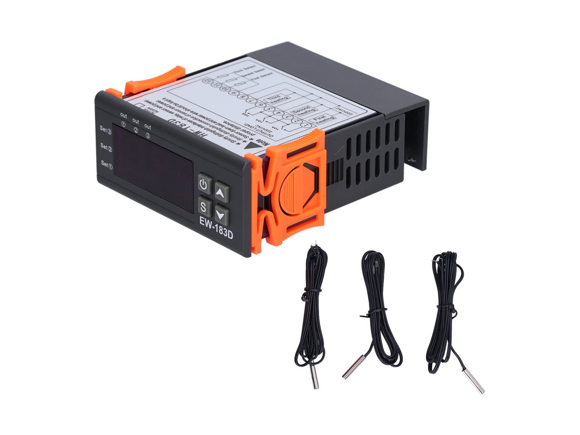Controlador de temperatura digital con pantalla LCD, termostato ajustable, regulador de calefacción y refrigeración HW-183D