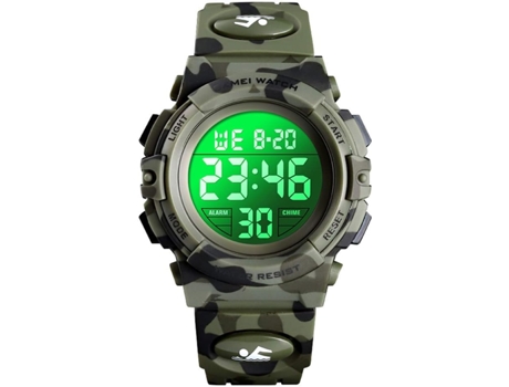 VEANXIN Hombres Reloj digital impermeable Relojes de pulsera con alarma LED-azul infantil