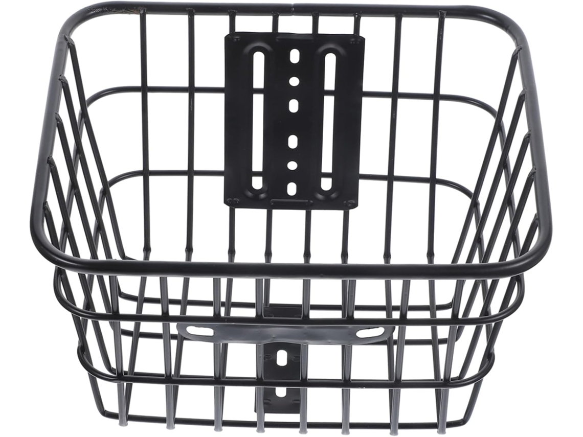 Cesta Metálica Plegable Negra Para Manillar, Fácil Montaje, Almacenamiento Durante El Ciclismo Al Aire Libre.