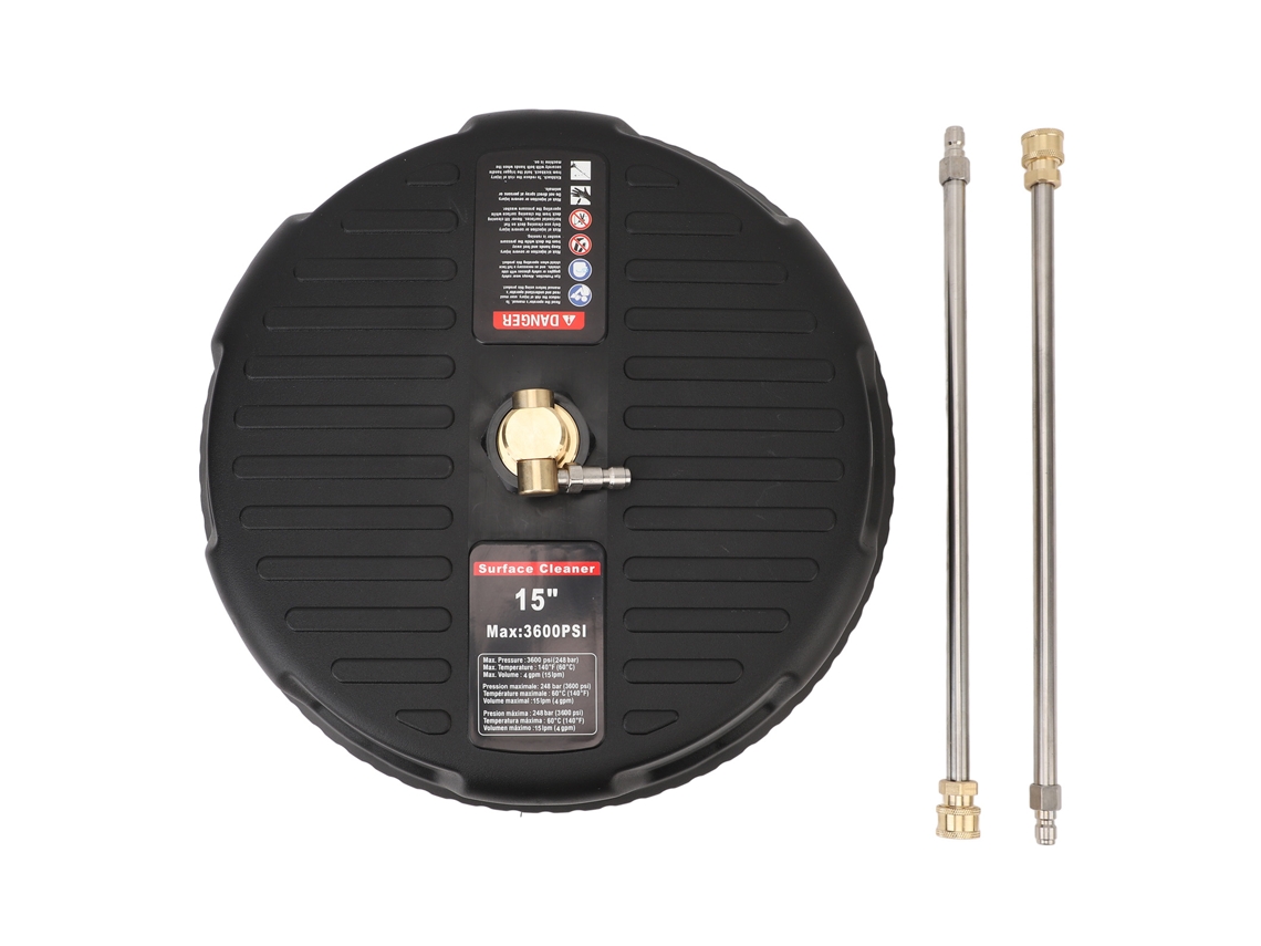 Limpiador de superficies para lavado de autos de 15 pulgadas y 3600 psi con 2 accesorios