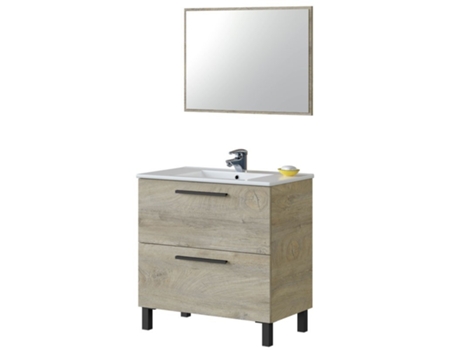 Mueble de Baño ARKITMOBEL Athena (Roble Alaska - Melamina, Aluminio - 80 x 80 x 45 cm)