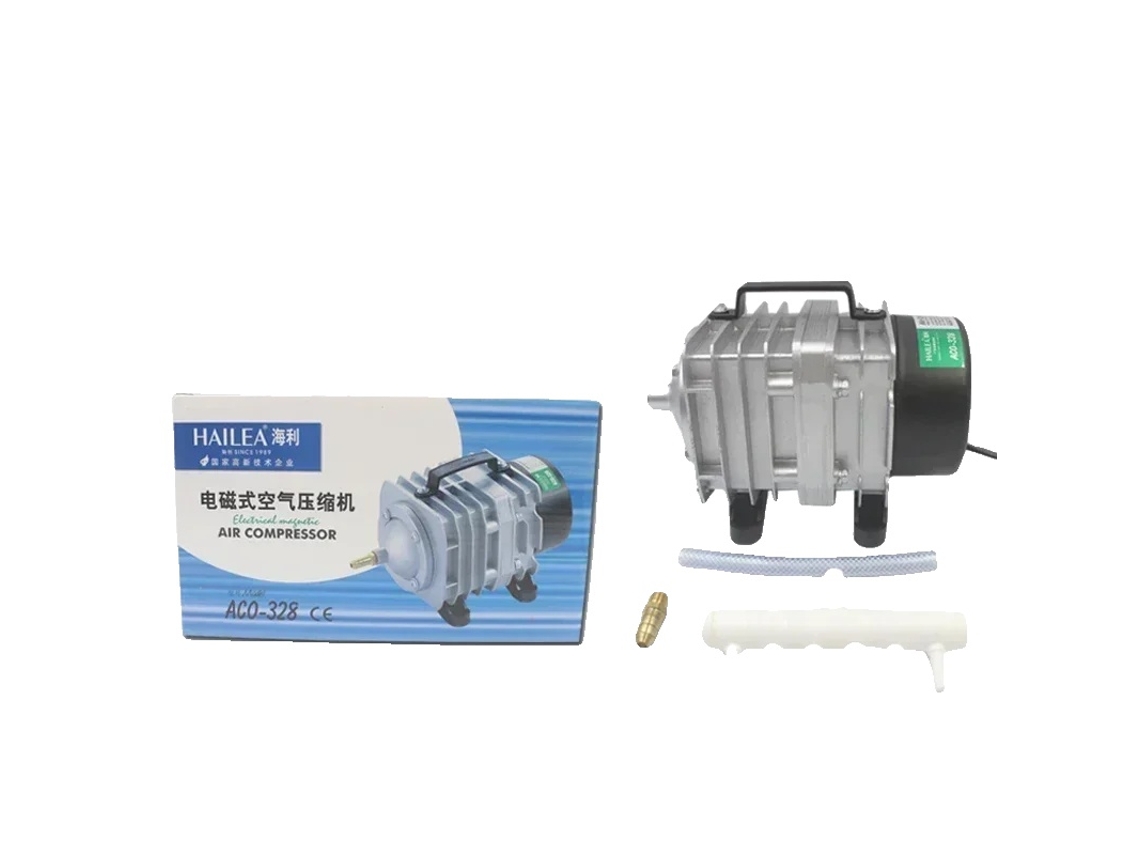 Bomba de aire Hailea, 60 W de potencia, construcción de acero inoxidable 328, adaptador UE 220 V 50 Hz OEM