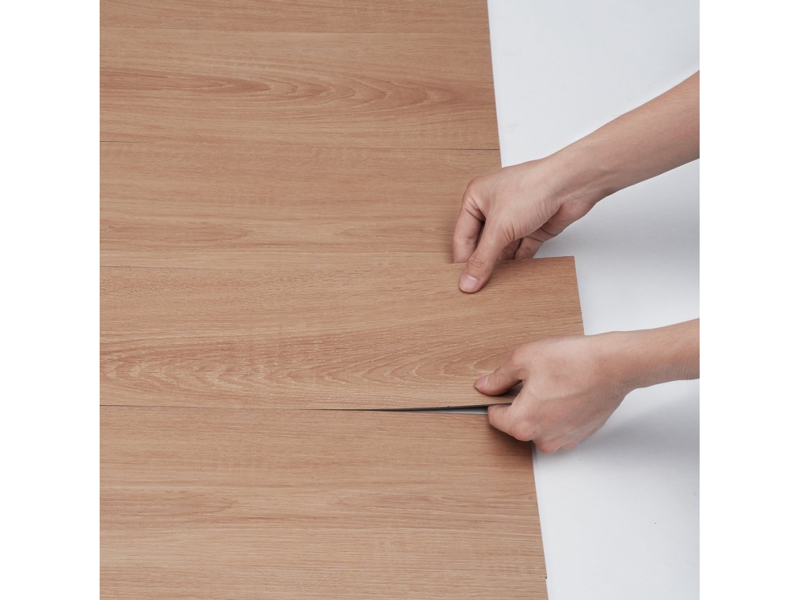 Juego de láminas de vinilo autoadhesivas de madera de 91 x 15 cm para suelos y revestimientos Tekmaquinas