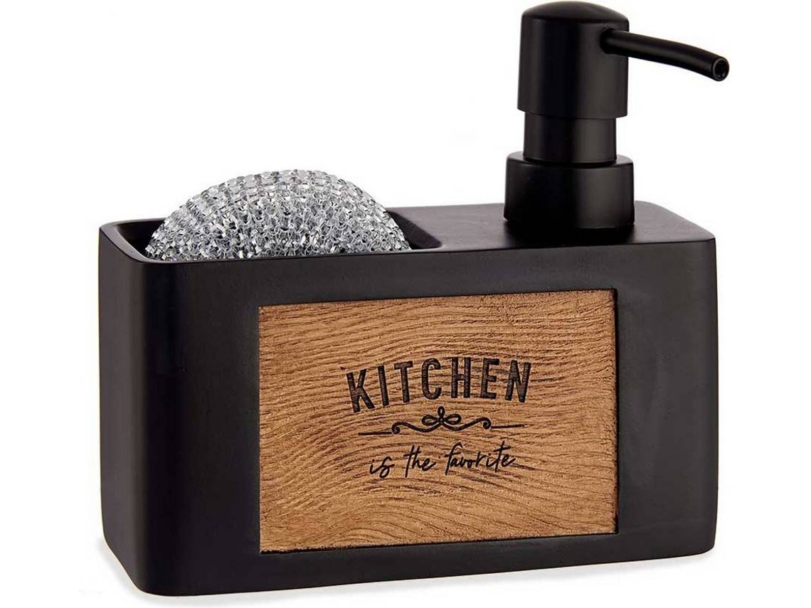 Dispensador de Jabón VERSA (Negro - Plástico - 6 x 13 x 15 cm) )