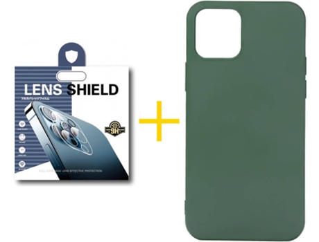 Carcasa + 1 Protector de Cámara para iPhone 12 SKYHE Verde Oscuro