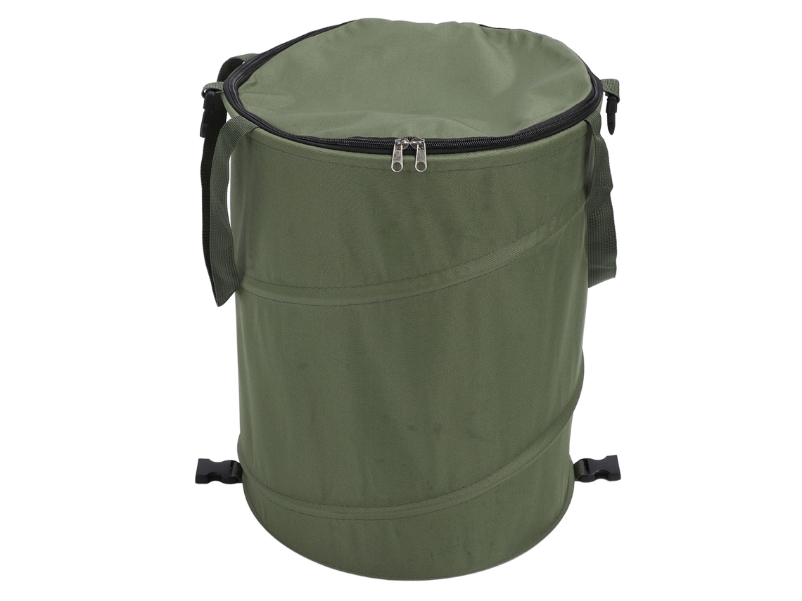 Basurero portátil de gran capacidad para acampar, color verde