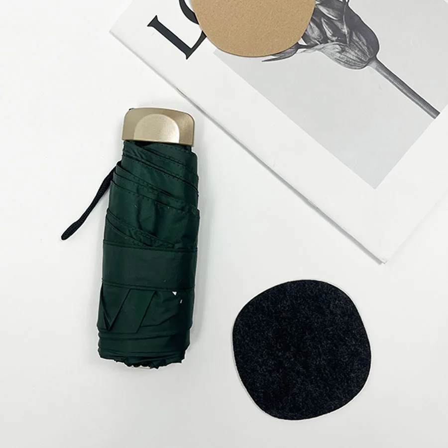(verde Oscuro, 6k) Mini Sombrilla De Exterior, Protección Uv, Ultraligera