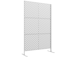 Mampara divisoria exterior, 3 paneles, triángulos estándar, acero blanco, 122x45x198 cm